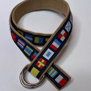 Nautical Patterned Tan and Blue Belt
